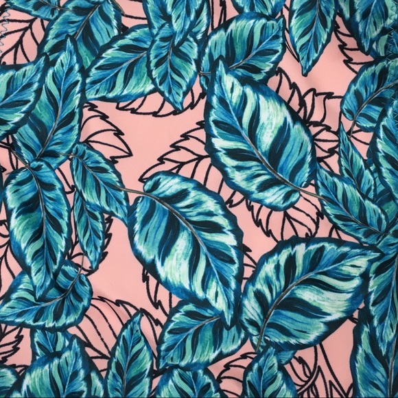 Leaf Print One Piece Cut Out Swimsuit - Picture 3 of 6